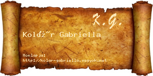Kolár Gabriella névjegykártya
